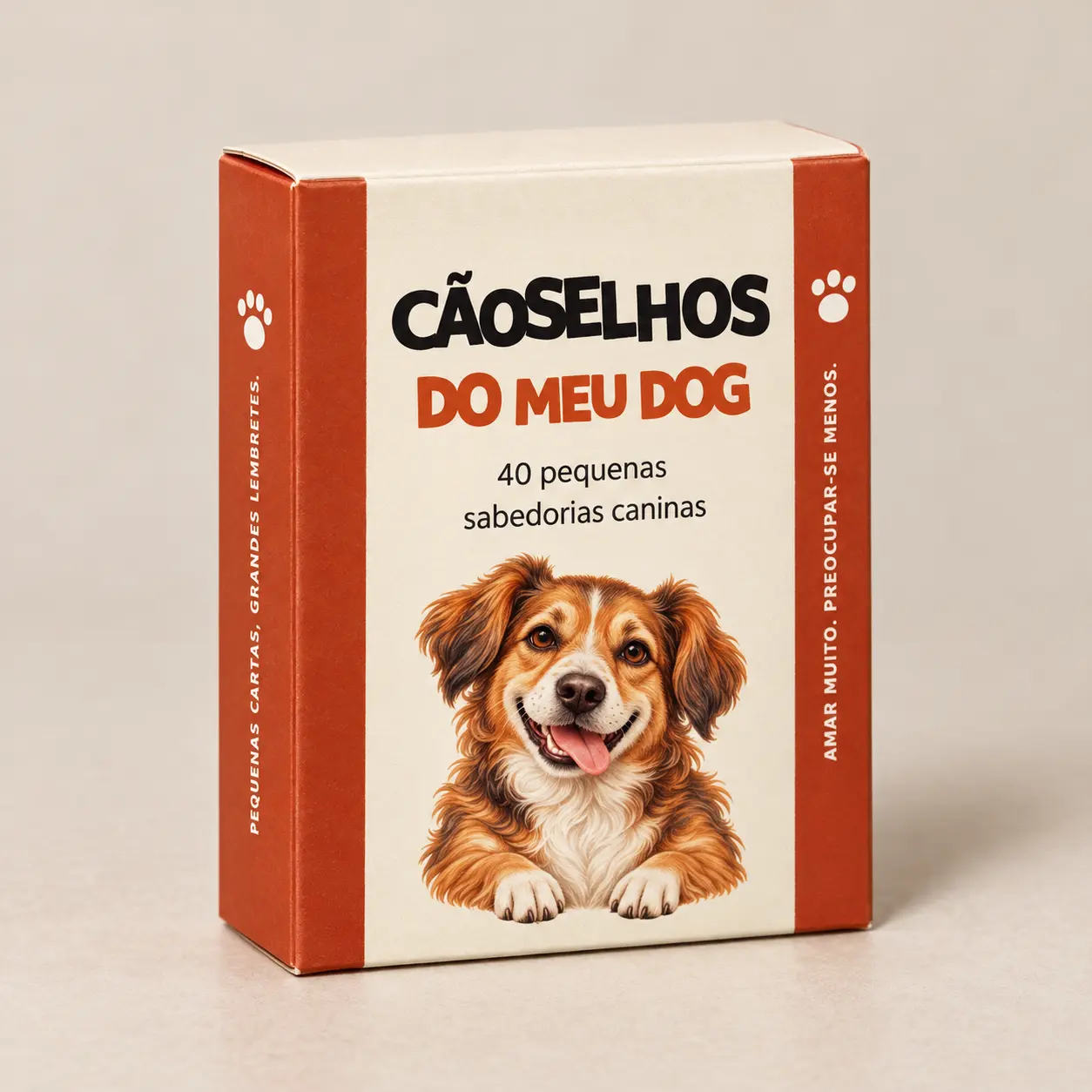 Caixa personalizada montada para guardar as 40 cartas